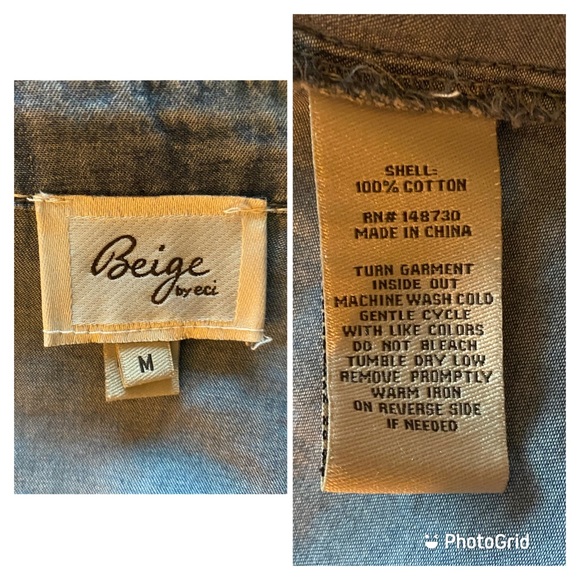 Beige by Eci light denim button down tunic - Picture 10 of 10